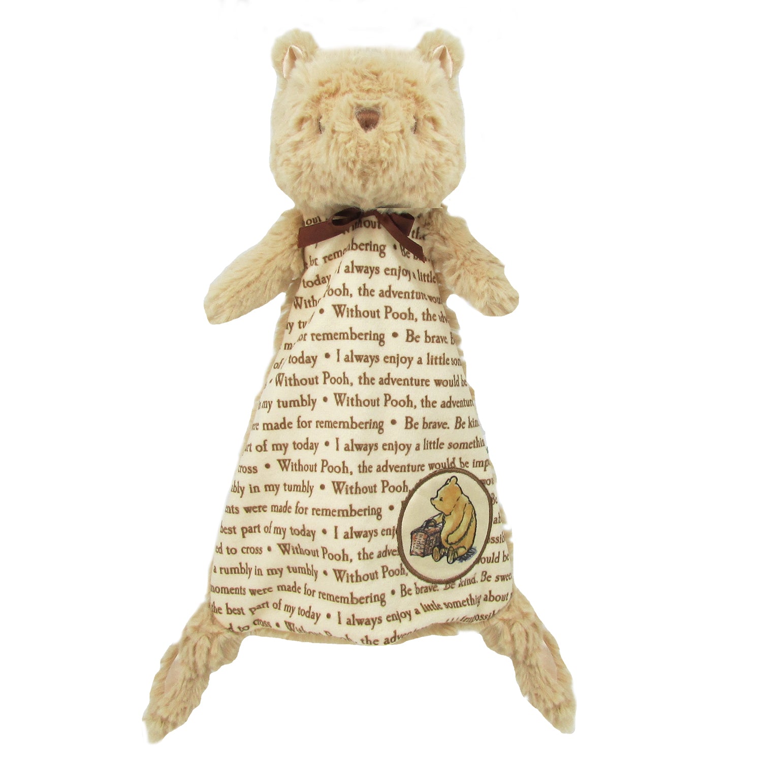 front view of the Classic Winnie The Pooh Lovey on a white background