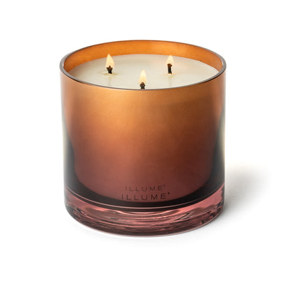 Terra Tabac Statement Glass Candle on a white background