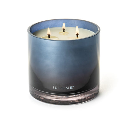Hidden Lake Statement Glass Candle on a white background