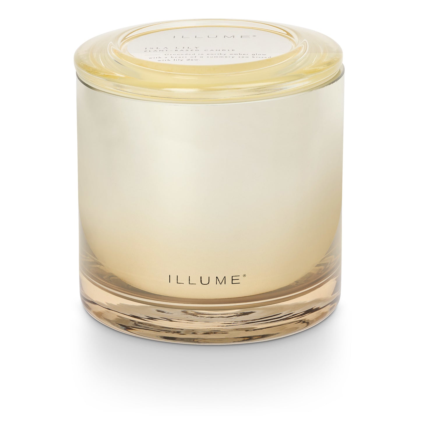 Isla Lily Statement Glass Candle with the lid on