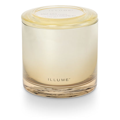 Isla Lily Statement Glass Candle with the lid on