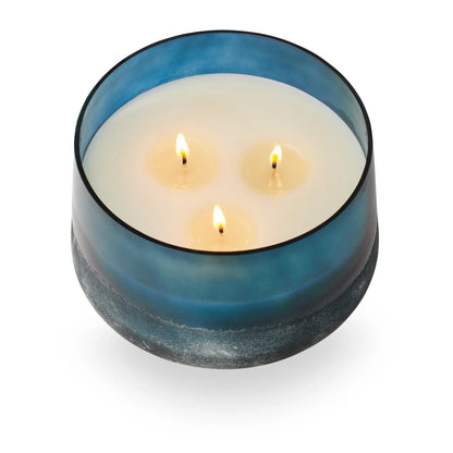 top angled view of the large hidden like baltic candle lit