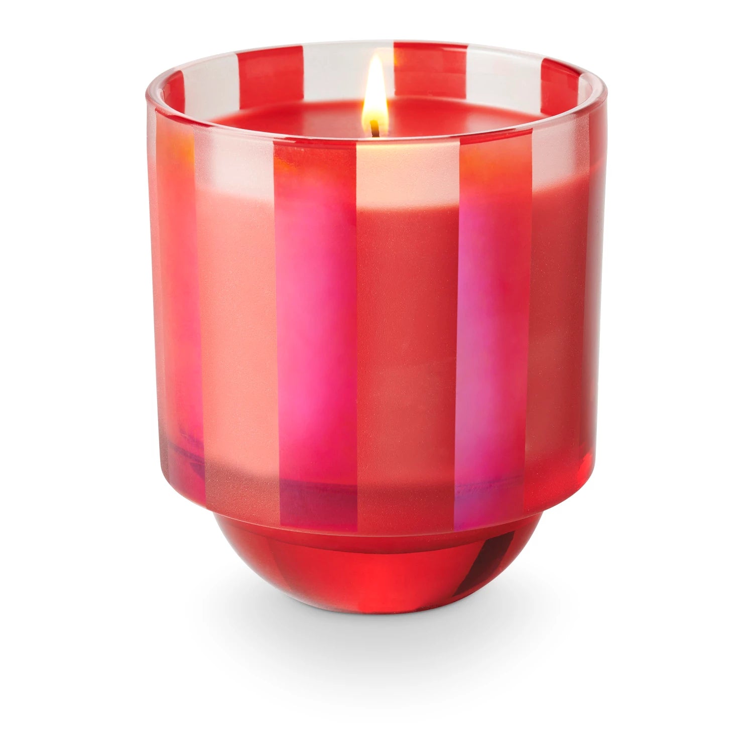 lit Mistletoe Kisses Glass Candle