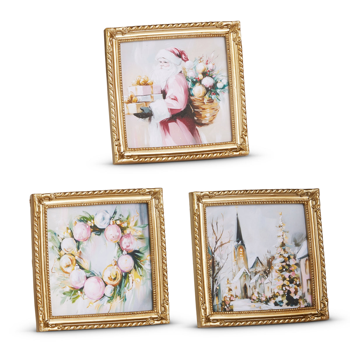 3 twilight tidings mini framed wall art agains a white background