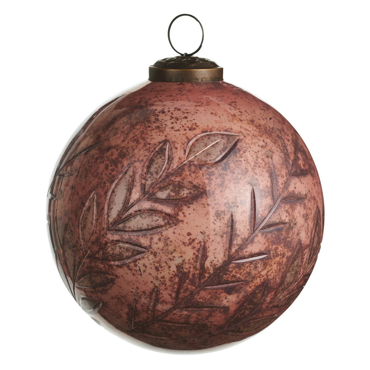 Antique Rose Ball Ornament on a white background