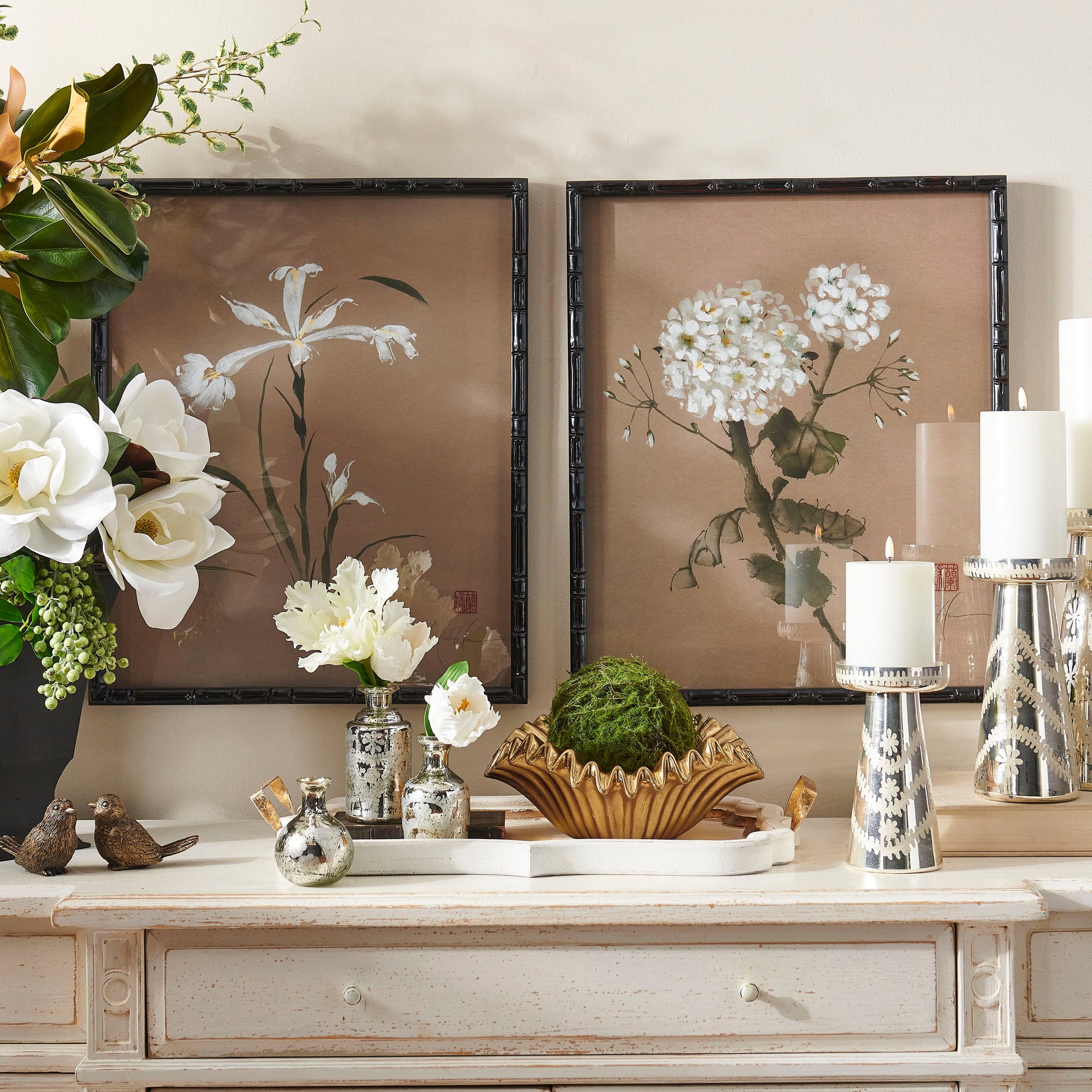 perennial grace wall art in a decorated setting