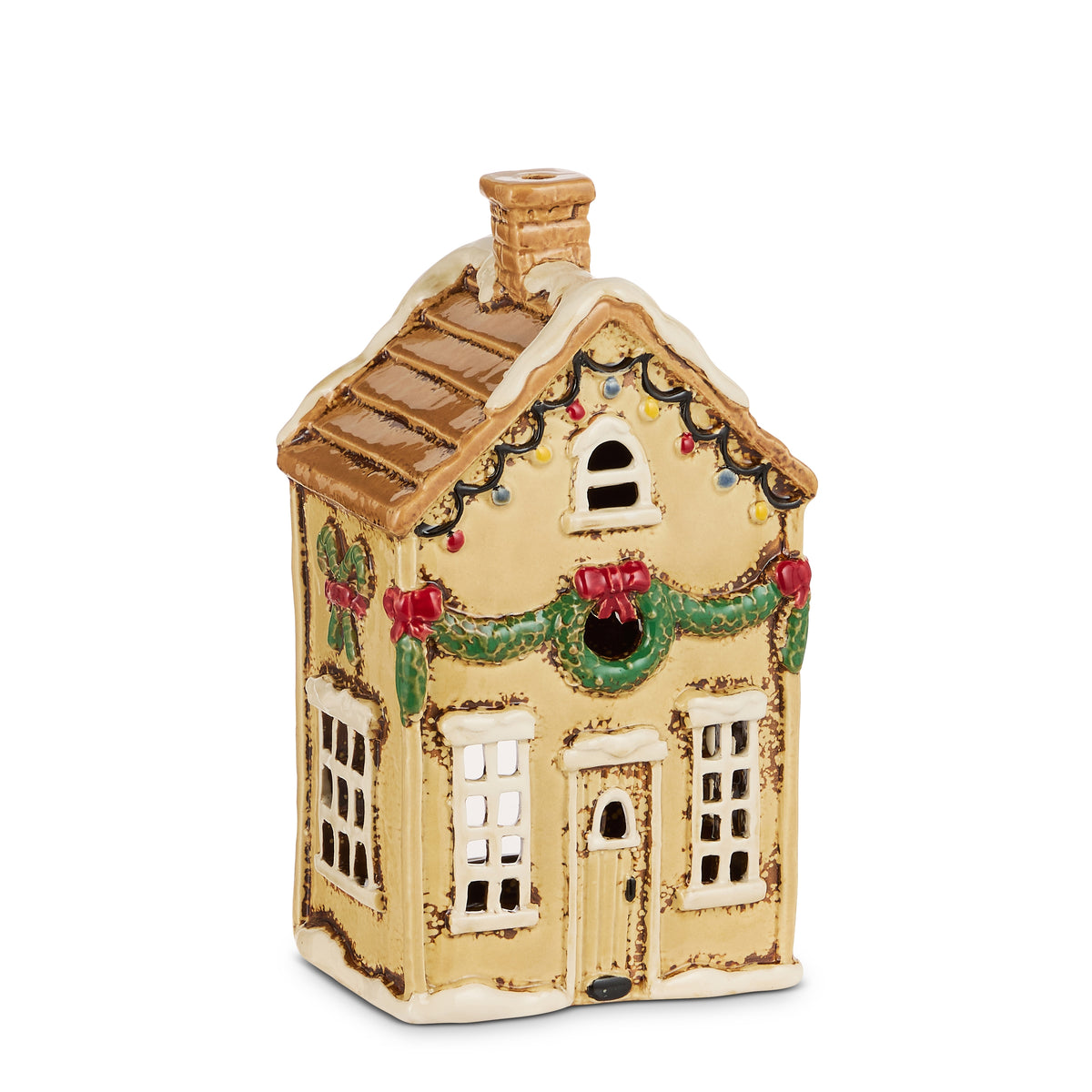 Tan Ceramic House on a white background