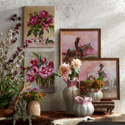Rosy Whispers wall art in a decorated stting