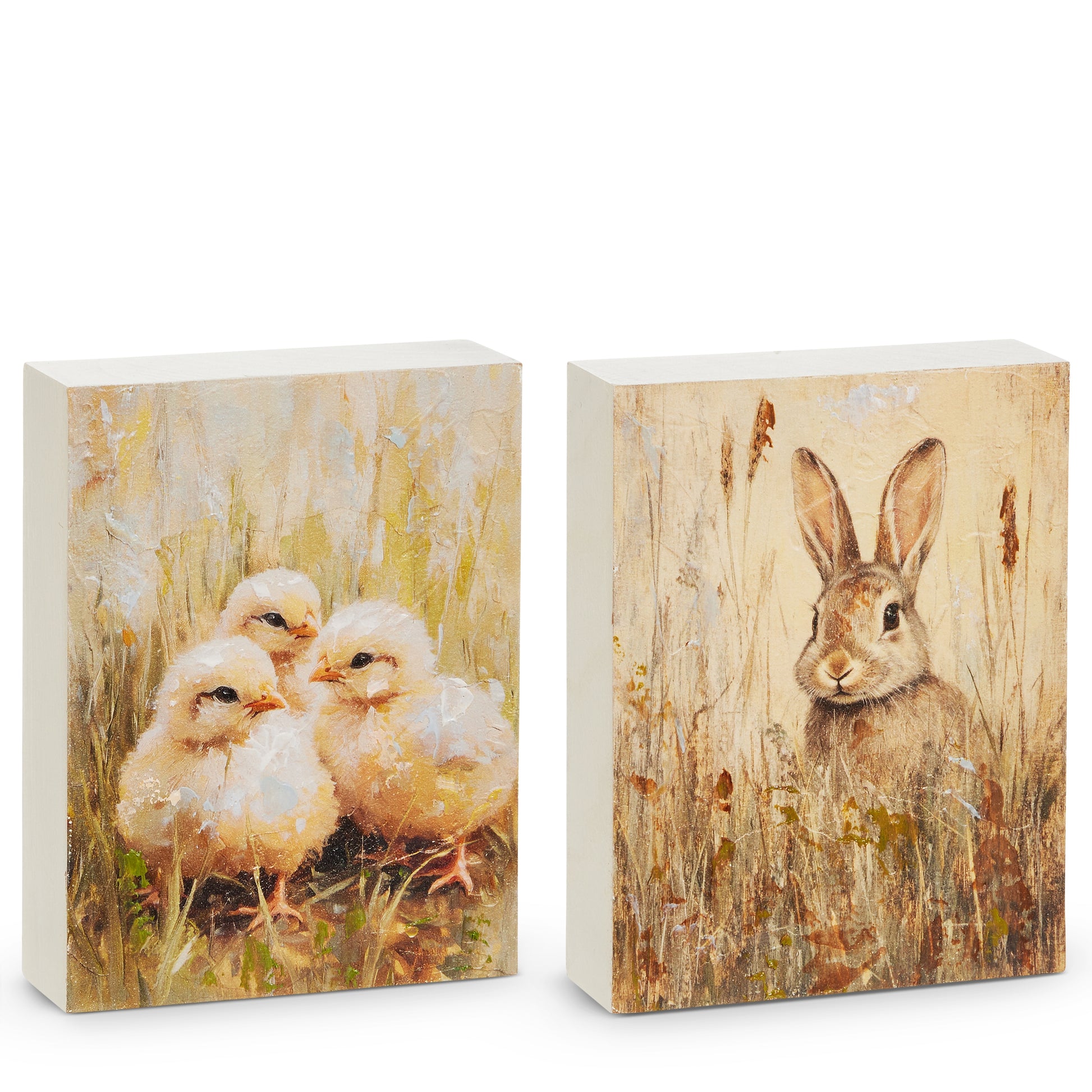 1 print featuring 3 chicks and 1 print featuring bunny