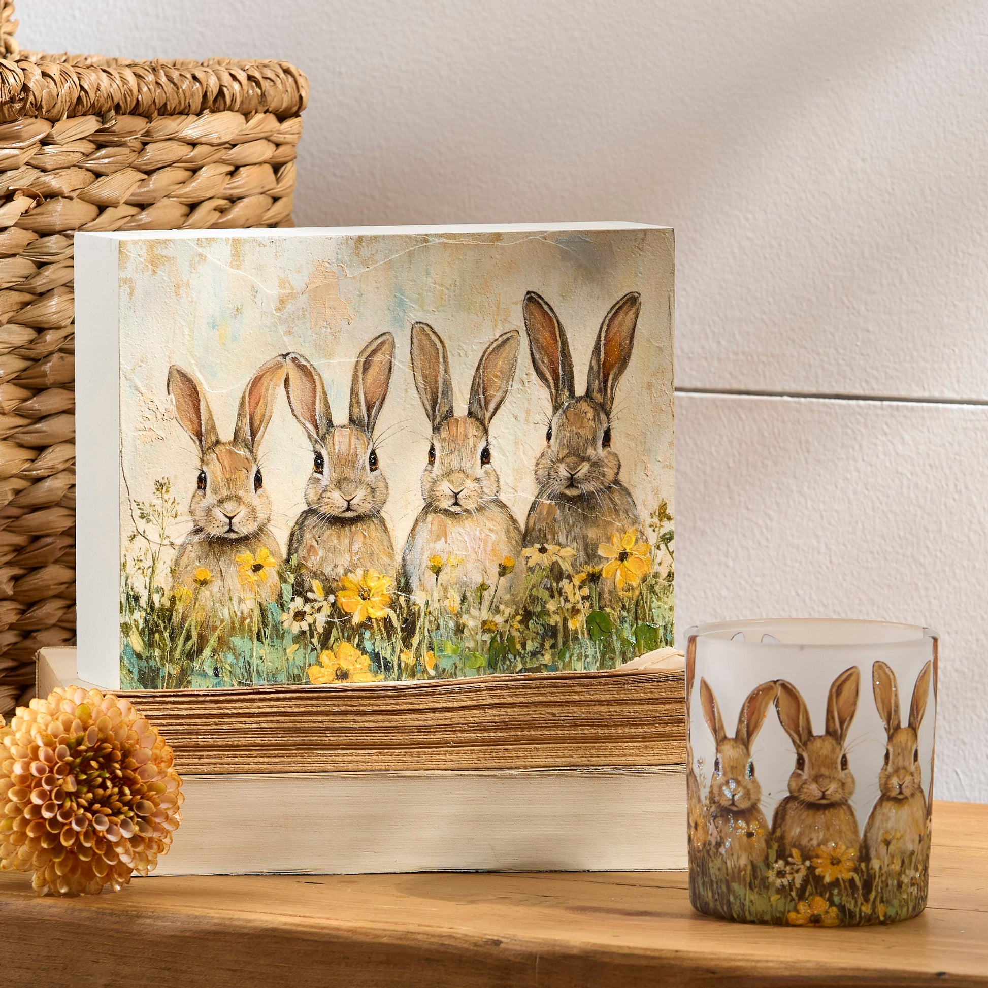 bunny meadow block in a decorated setting