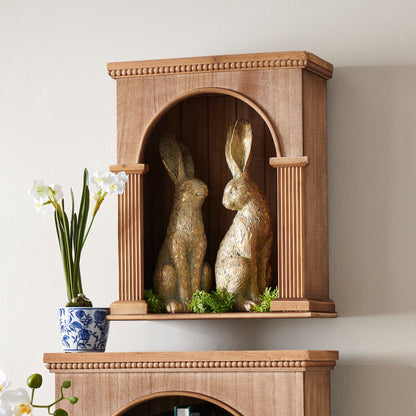 beaded wall shelf in a decorated setting