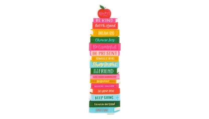 Affirmations Book Stack Transparent Bookmark shown on a white background