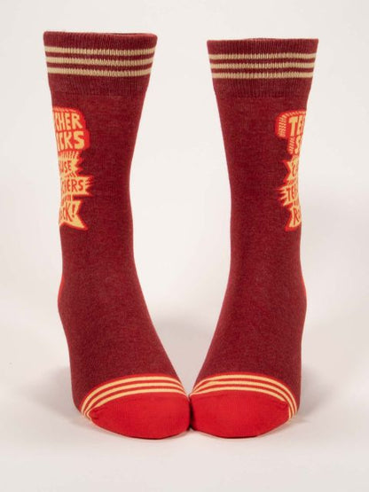 front view of Teacher Men's Crew Socks displayed against a white background