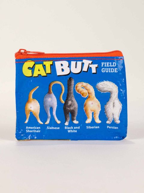 back view of the Cat Butts Coin Purse has cat butts lined up and displayed against a white background