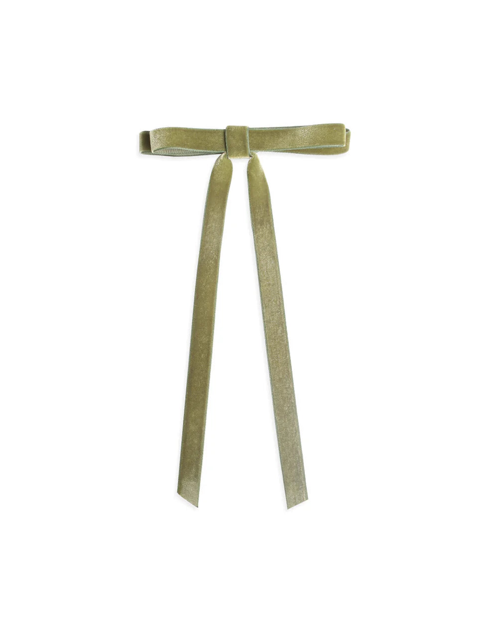 olive green velvet bow barrette.