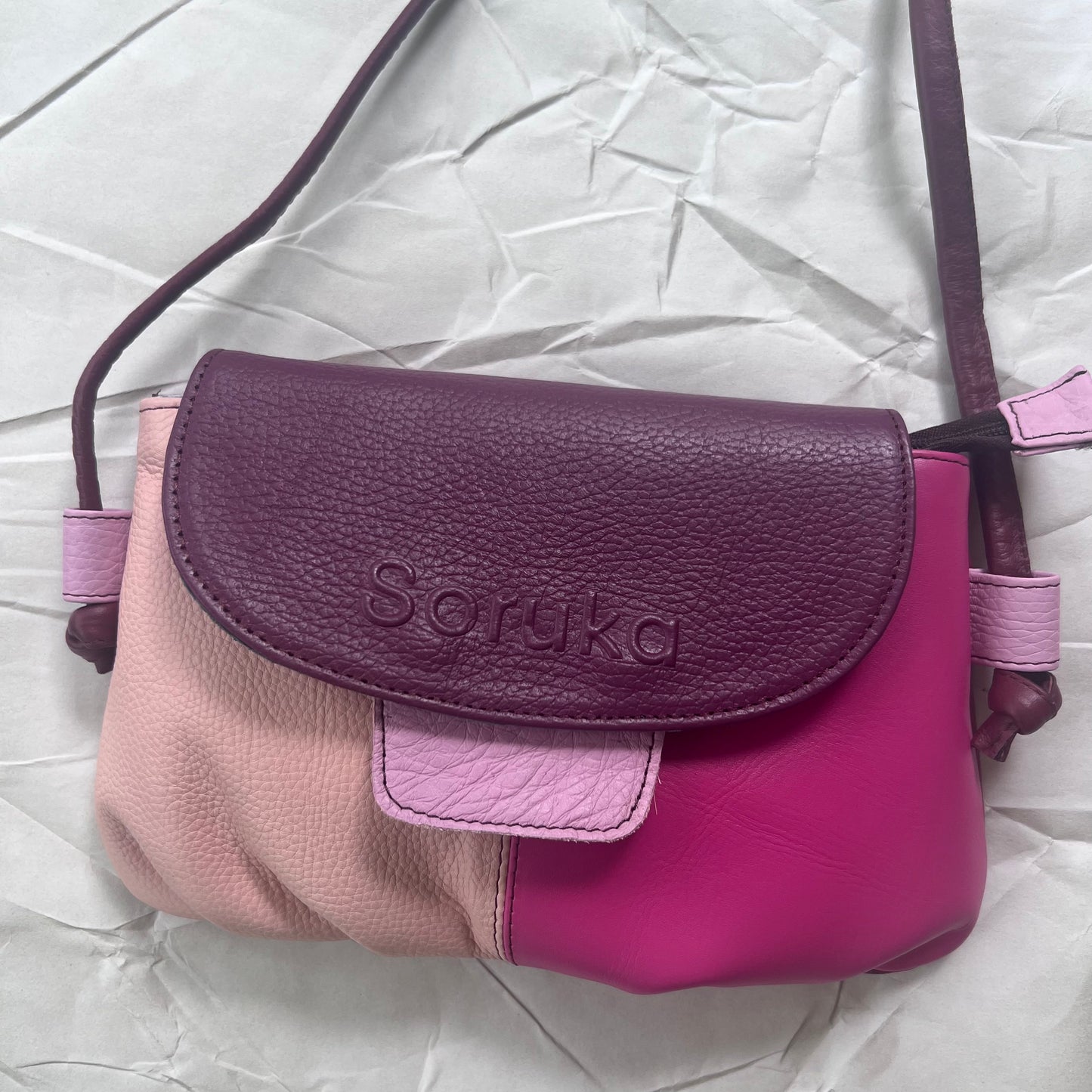 bubblegum Gianna Crossbody Purse with pink tab
