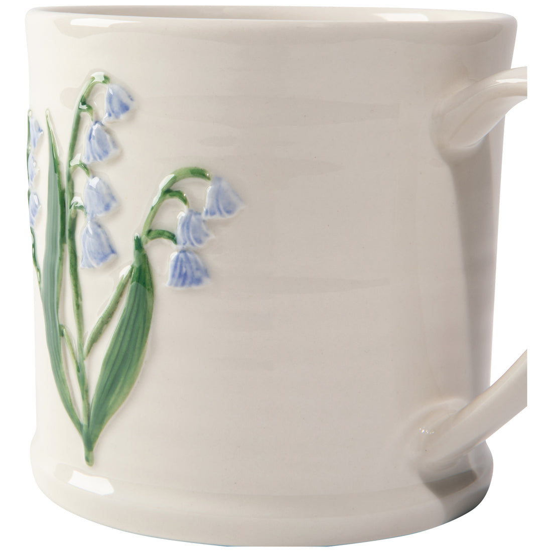 side view of the bluebell embossed mug
