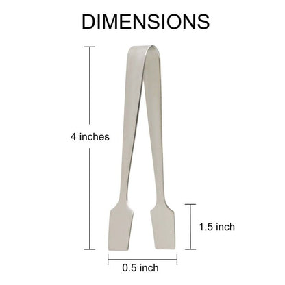 Measurement chart showing dimensions of small tongs