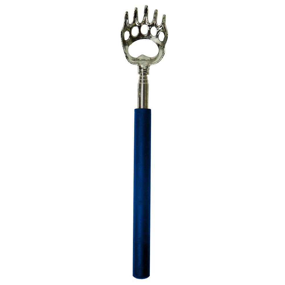 blue bear claw back scratcher on a white background