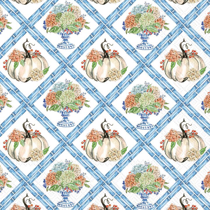 Fall Hydrangea Trellis Luncheon Napkin