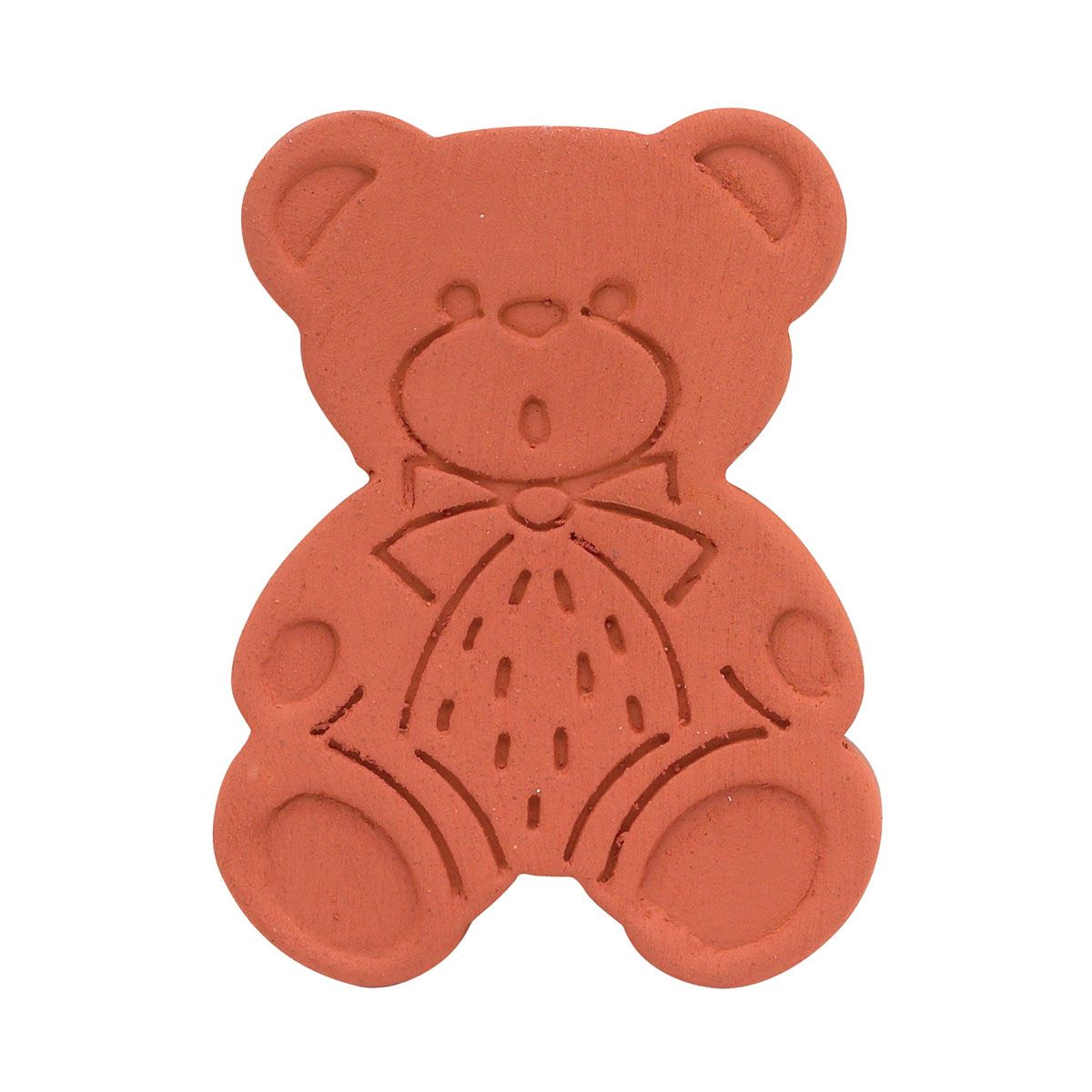 terracotta brown sugar saver shaped like a bear wearing a bow tie