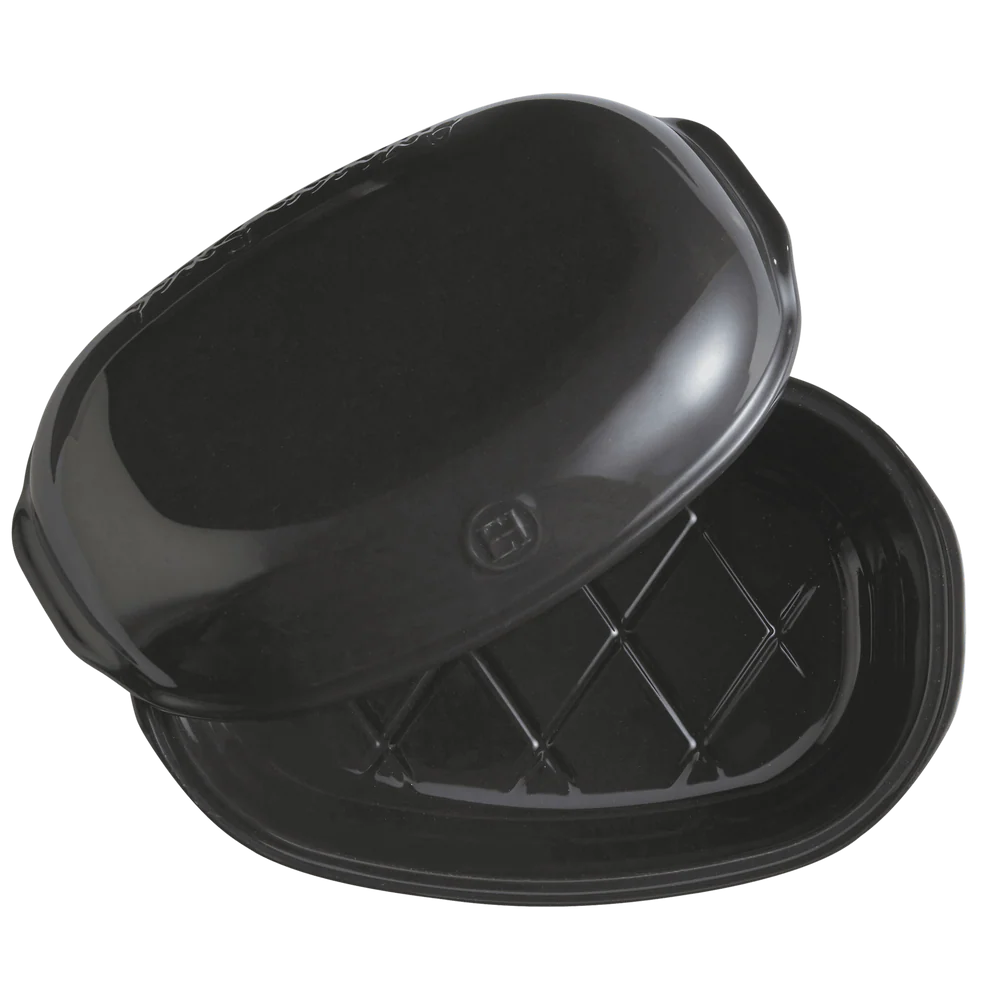 top view of Artisan Bread Baker with lid slightly askew showing interior