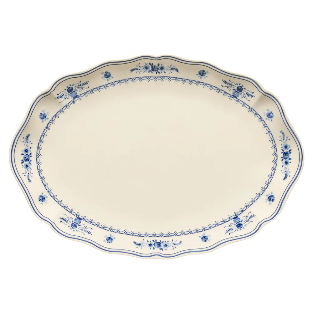 costa nova vila beige and blue oval platter
