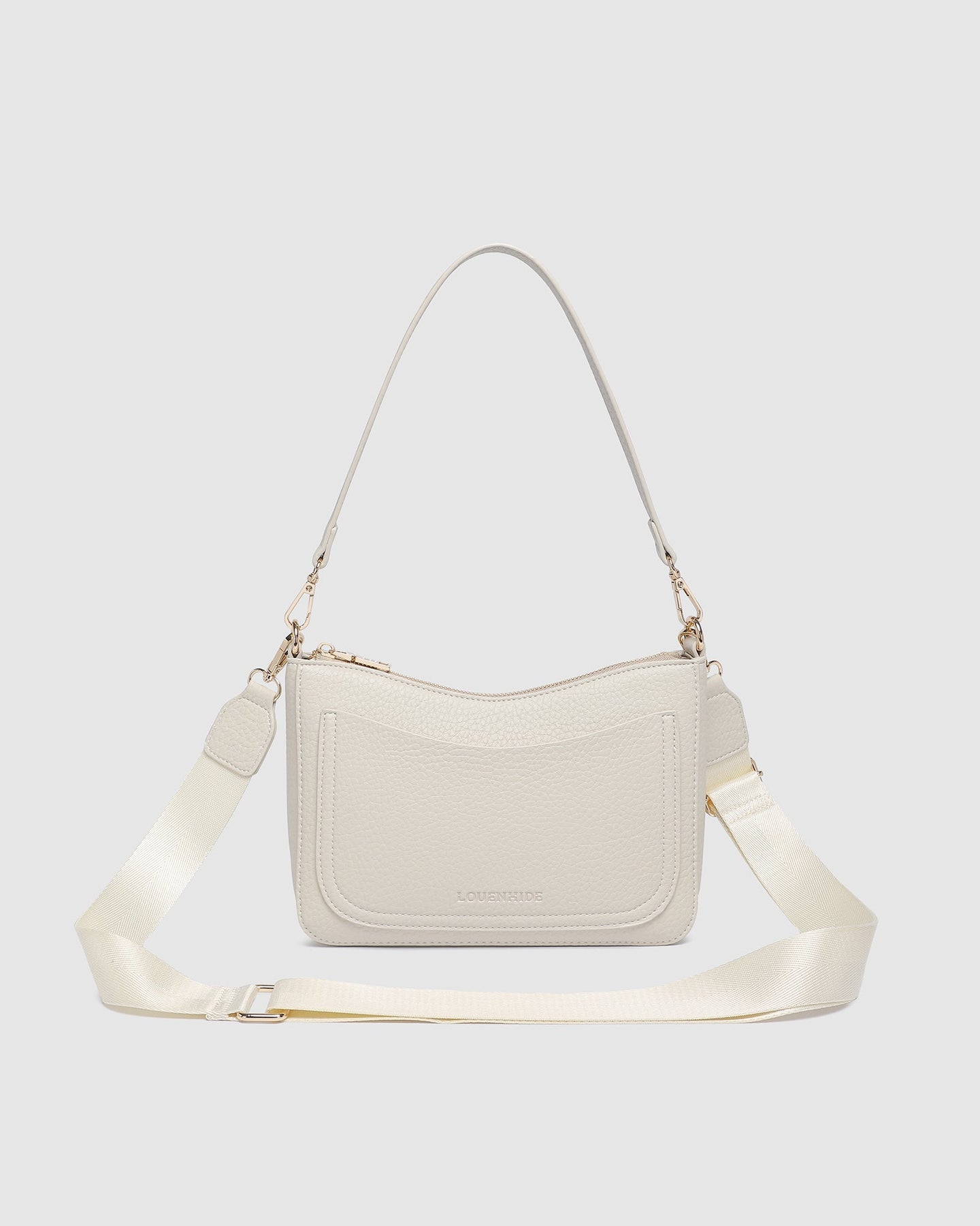 front view of almond Linda Crossbody Bag