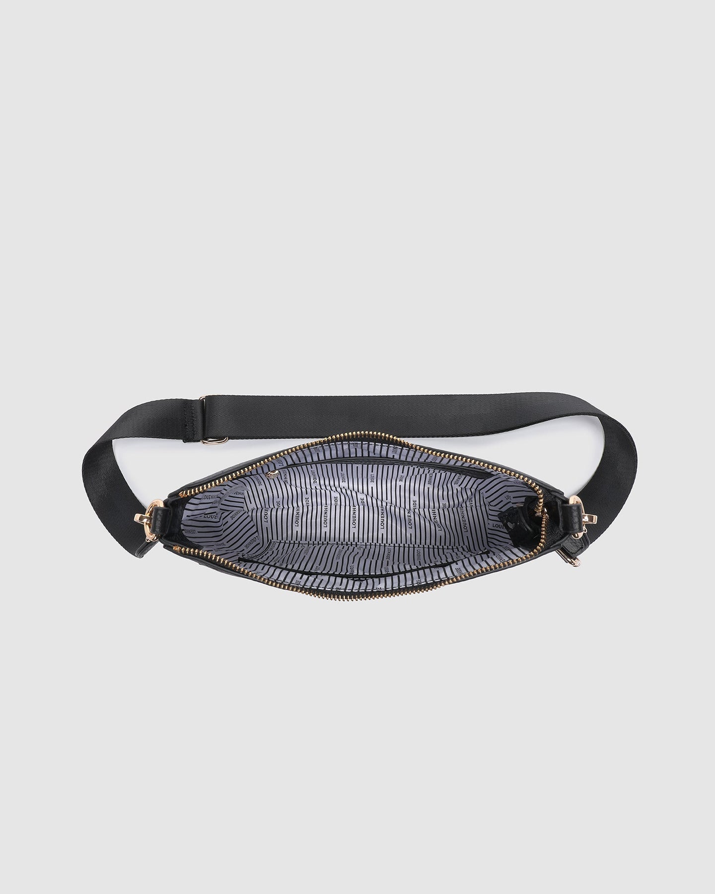 open view of black Linda Crossbody Bag