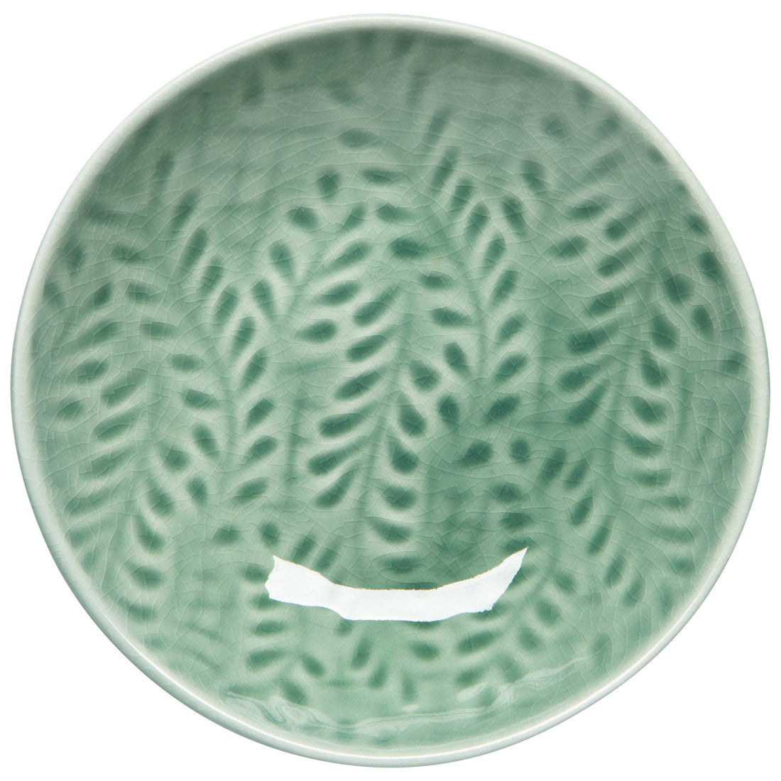 green dish with green vine deisgn