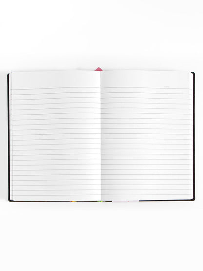notebook open to show lined pages