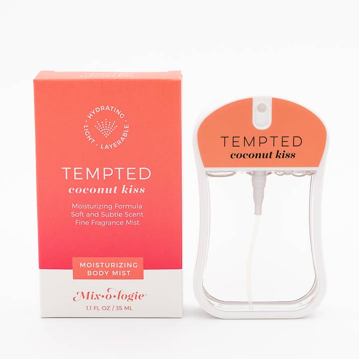 Moisturizing Body Mist, Tempted and its box
