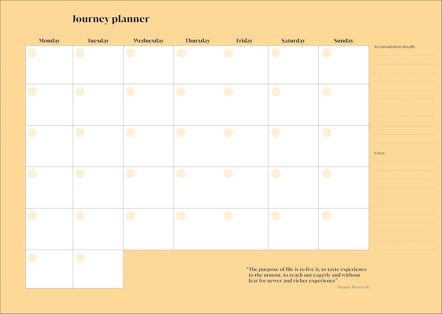 Journey planner with a yellow border and text at the bottom