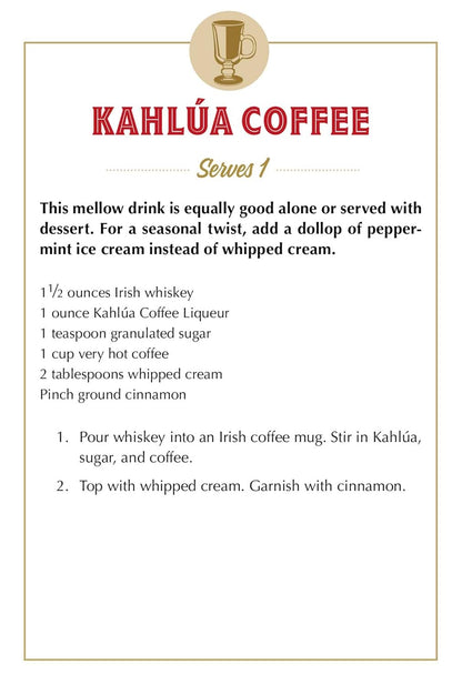 Kahlua coffee recipe card with instructions