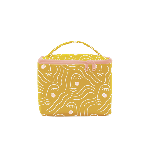 zen ladies cosmetic bag on a white background.