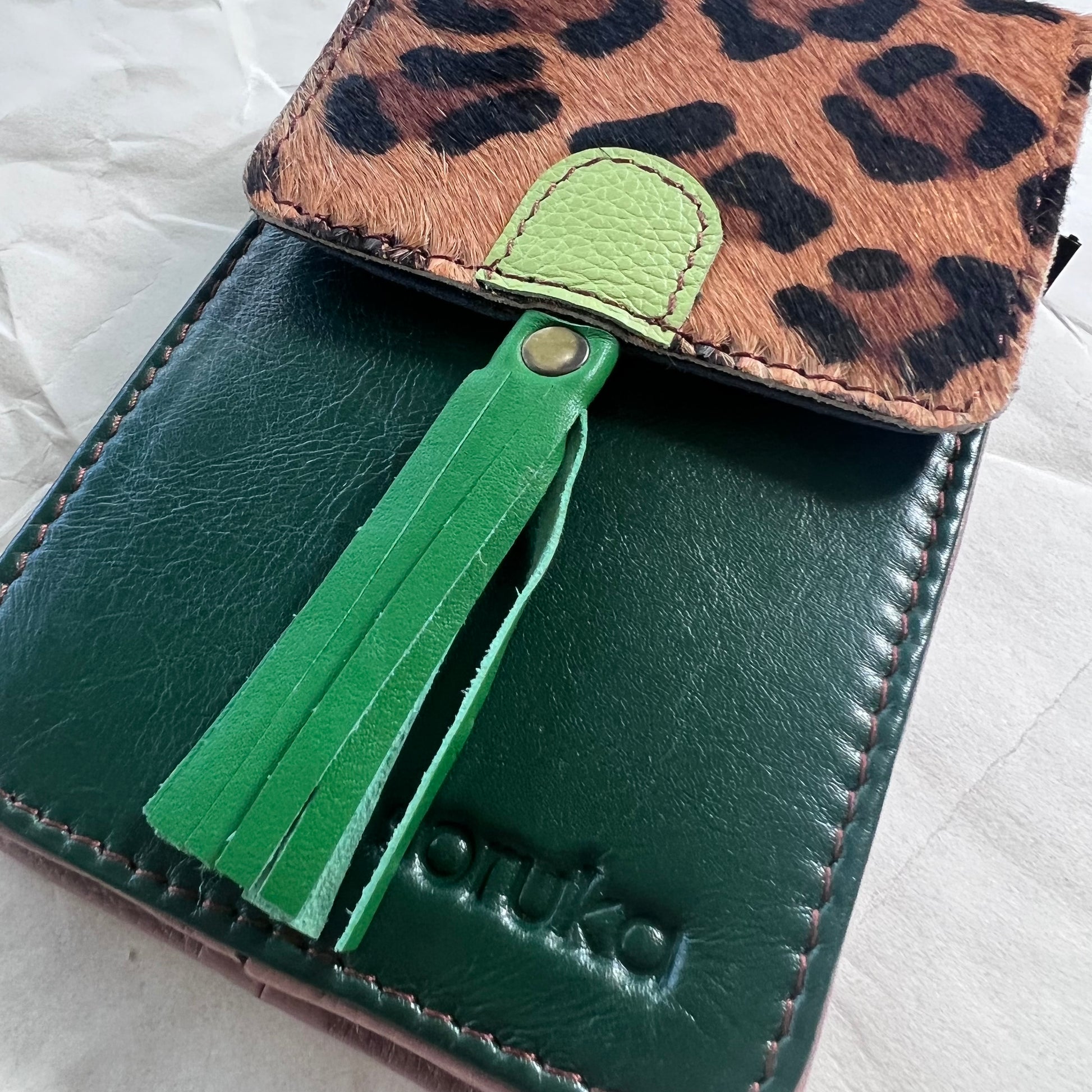 close-up of shamrock Gia Phone Bag