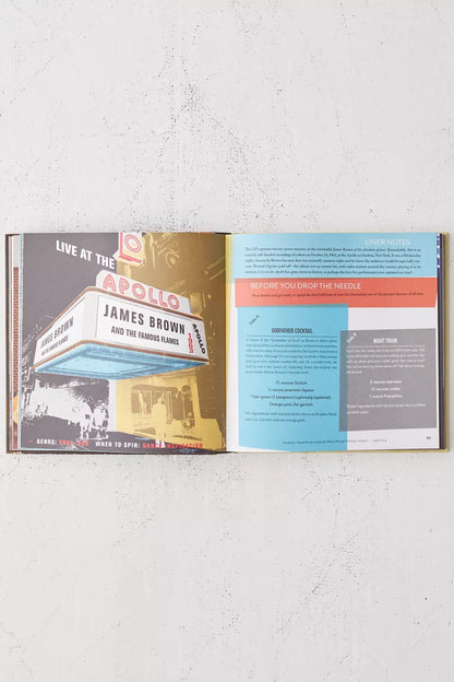 pages of the james brown section of Booze & Vinyl