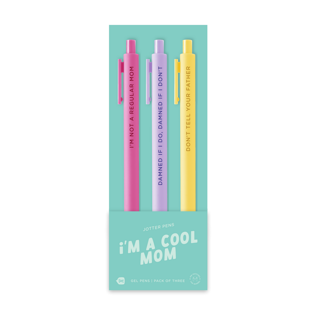 3 cool mom jotter pens in their packaging