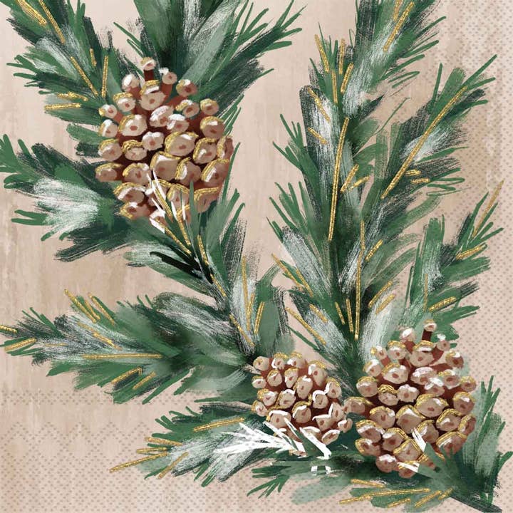Gilded Swag Cream Cocktail Napkins
