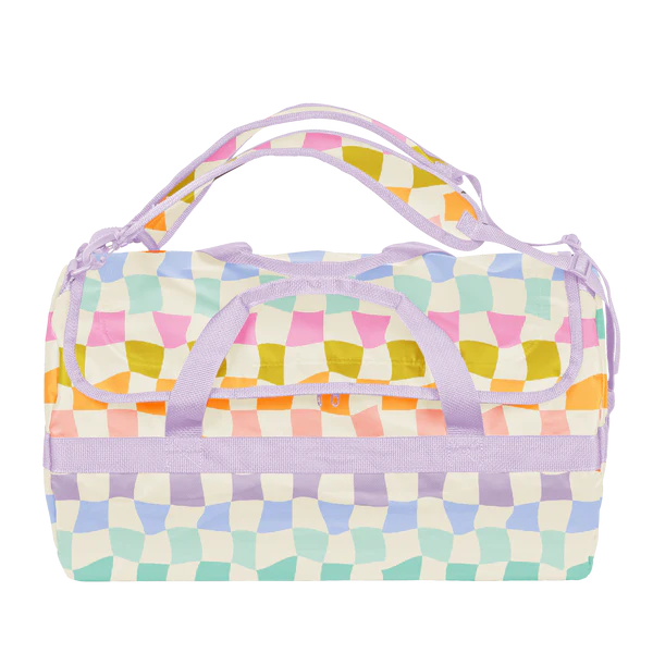 carnival checkers travel bag on a white background.