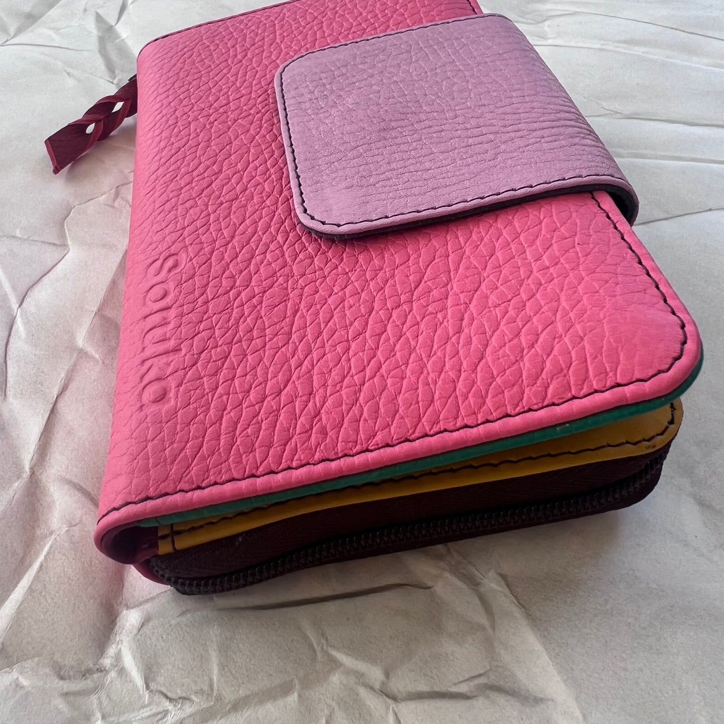 side view of pink Beatrice Clutch