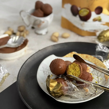 Dubai Chocolate Bites arranged in a a small dish