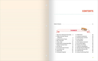 inside page of book with table of contents.