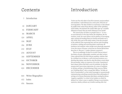 Table of contents and introduction text from a A Literary Letter for Every Day 