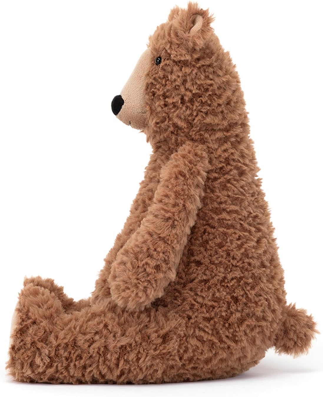 side view of Enzo Bear Plush Toy.