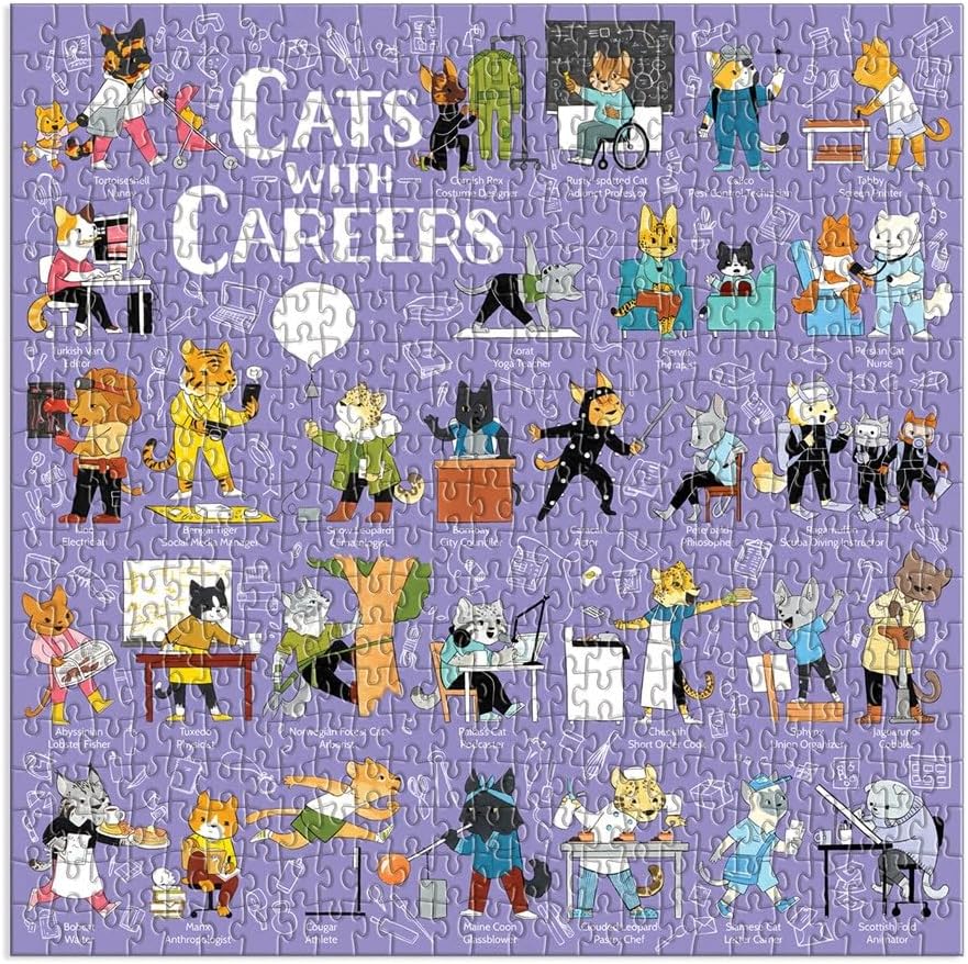 Completed cats with careers puzzle.