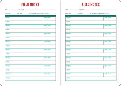 field note pages of book.