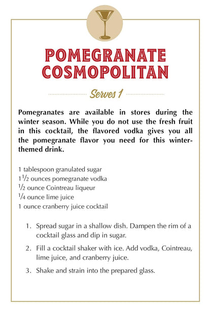pomegranate cosmopolitan recipe card