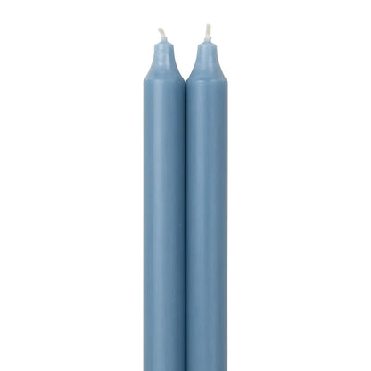 2 blue colored tapers on a white background.