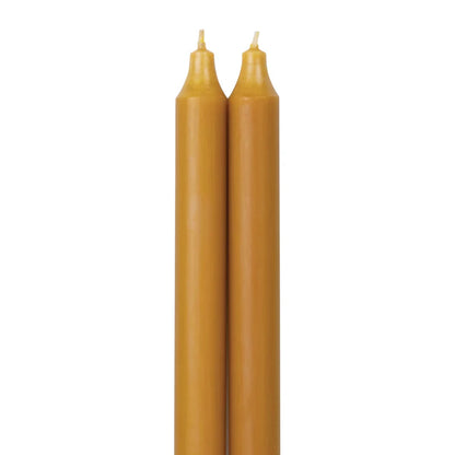 2 caramel colored tapers on a white background.